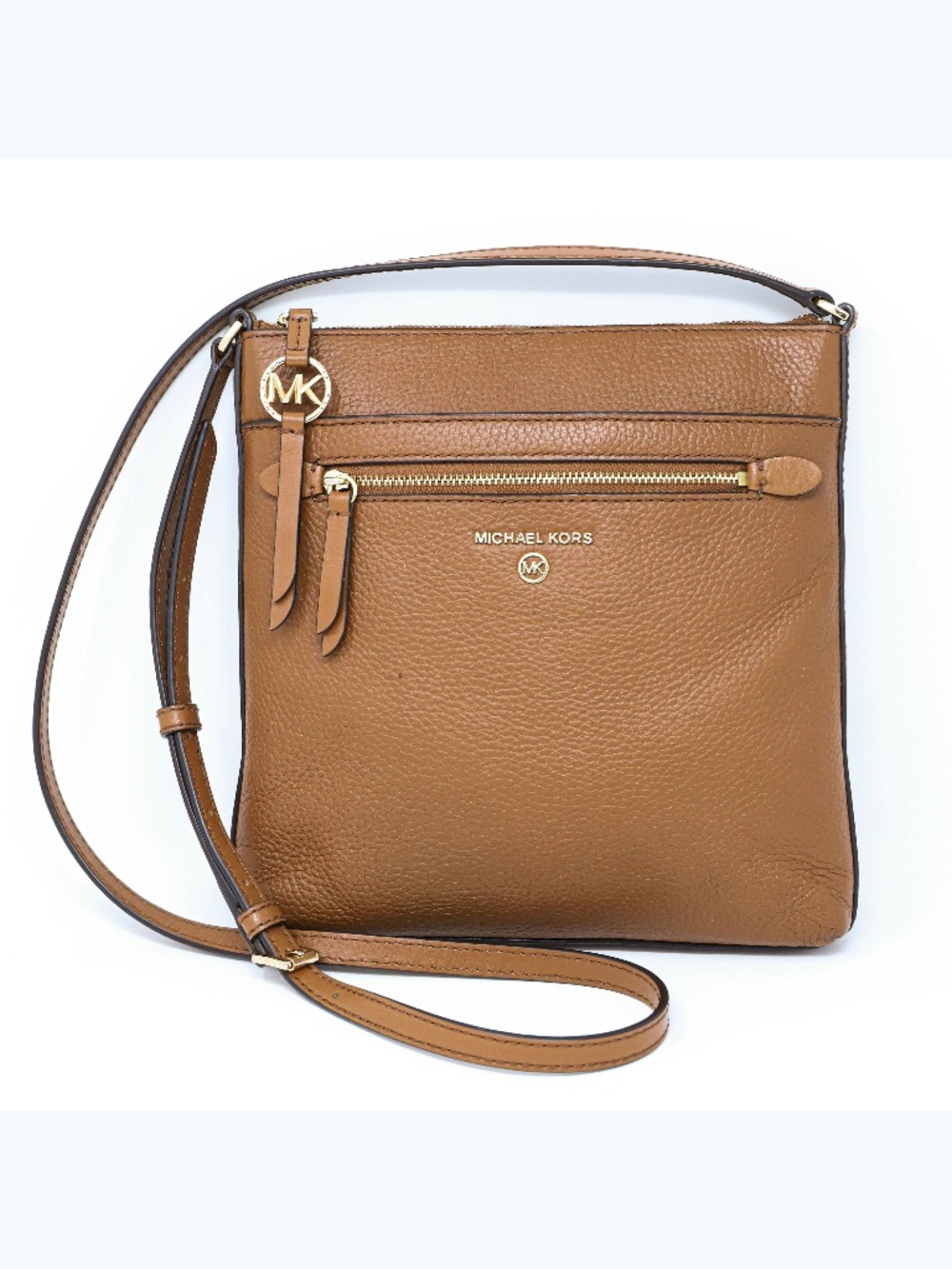 Michael Kors Jet Set Charm Leather Small North South Flat Crossbody Bag